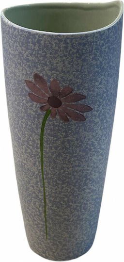Lampiris Interiors Βάζο Κεραμικό Μπλε Φ11xΥ26cm