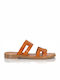 Malesa Damen Flache Sandalen Flatforms in Tabac Braun Farbe