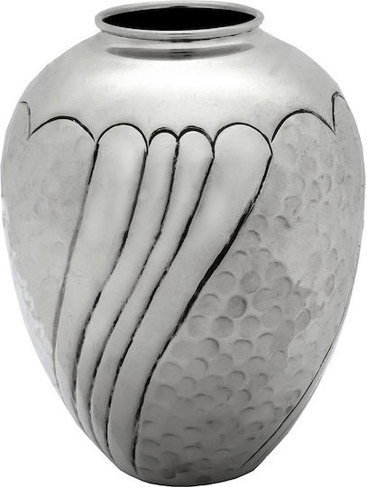 Savvas Design Διακοσμητικό Βάζο Ασημένιο Ασημί Φ8.5xΥ12cm