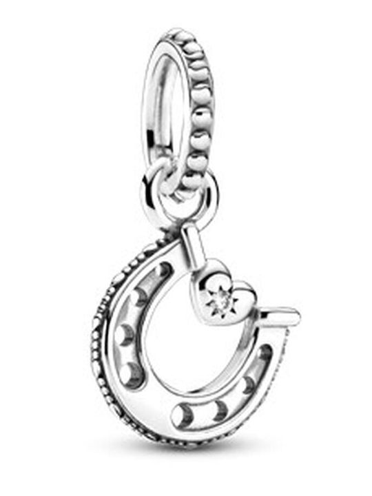 Pandora Charm Φυλαχτό Πέταλο από Ασήμι με Ζιργκόν με Προσωποποίηση