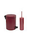 Pam & Co Metallic Toilet Brush and Basket Set 3lt Red