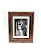 Wall-mounted Plastic Photo Frame with Brown Frame