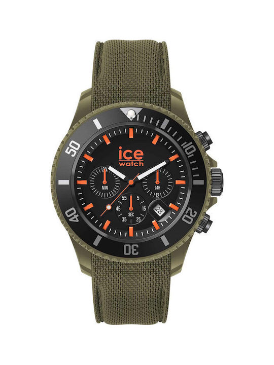 Ice Uhr Chronograph Batterie mit Grün Kautschukarmband