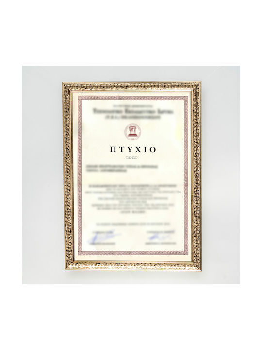 Wall-mounted Wooden Photo Frame with Gold Frame