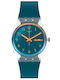 Swatch AWAY Дамски Часовник 34mm Кварцов с Син Каучуков Каишка