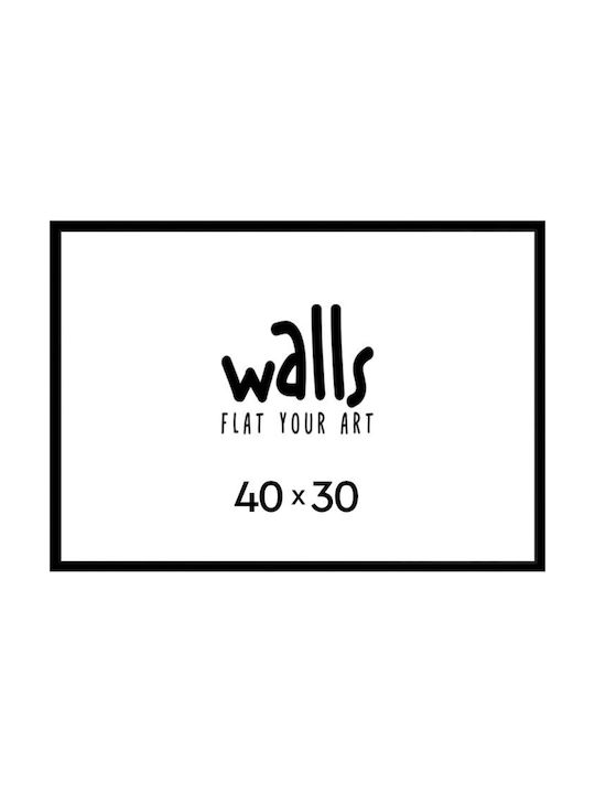 Walls Κορνίζα Τοίχου Ξύλινη με Μαύρο Πλαίσιο
