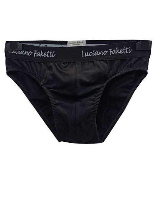 Luciano Faketti Herren Slips Schwarz