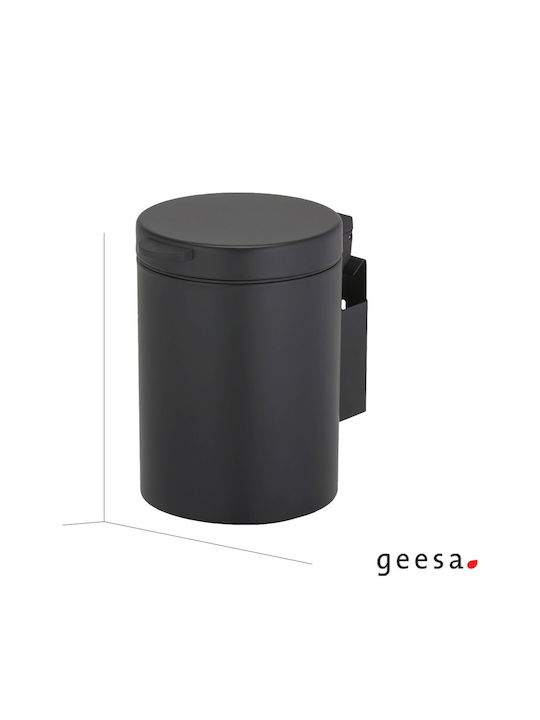 Geesa Hotelia Μεταλλικό Καλαθάκι Μπάνιου 3lt Μαύρο