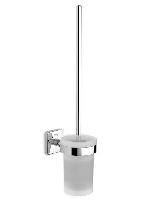 Roca Glass Toilet Brush Silver