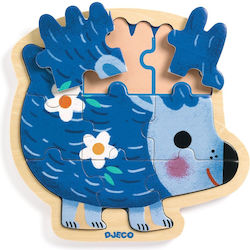 Wooden Kids Peg Puzzle Σκαντζόχοιρος 9pcs Djeco