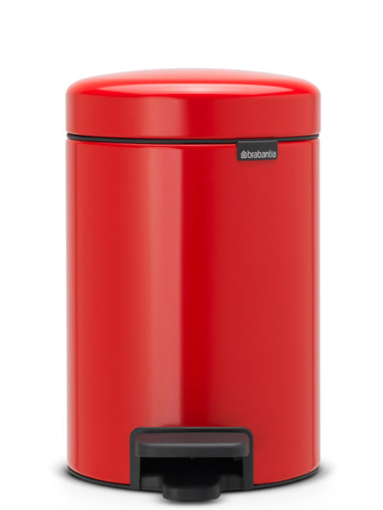 Brabantia Inox Καλαθάκι Μπάνιου 3lt Κόκκινο