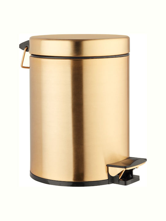 Bronze Art TT Μεταλλικό Καλαθάκι Μπάνιου Soft Close 5lt Χρυσό