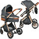 Cangaroo Alma Verstellbar 2 in 1 Baby Kinderwagen Geeignet für Neugeborene Schwarz 7.5kg