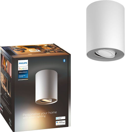 Philips Hue Pillar Einzel Spot mit Fassung GU10 in Weiß Farbe