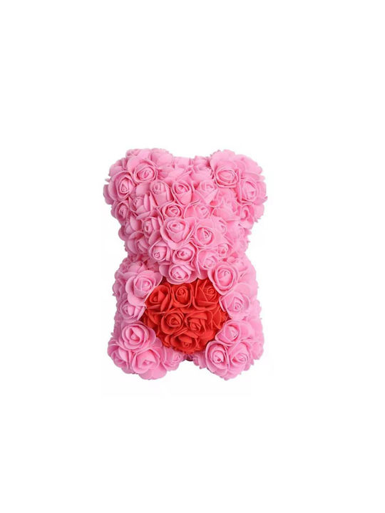 Teddy Bear from Artificial Roses Pink 25cm 1pcs