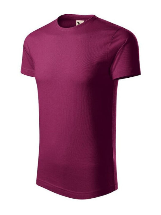 Malfini Ανδρικό Διαφημιστικό T-shirt Κοντομάνικο σε Μωβ Χρώμα