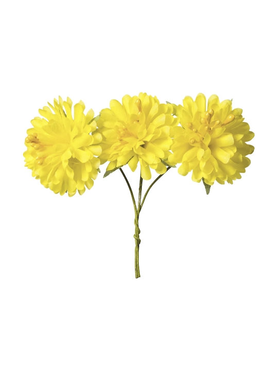 Artificial Decorative Branch Dahlia Yellow