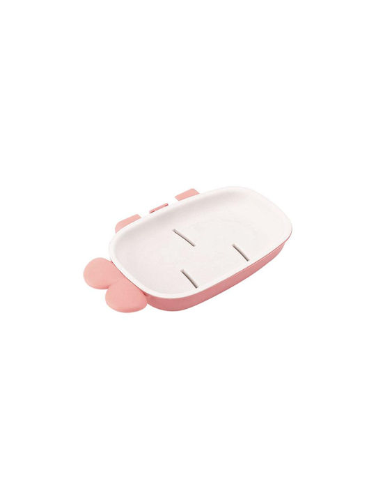 Plastic Soap Dish Wall Mounted Pink