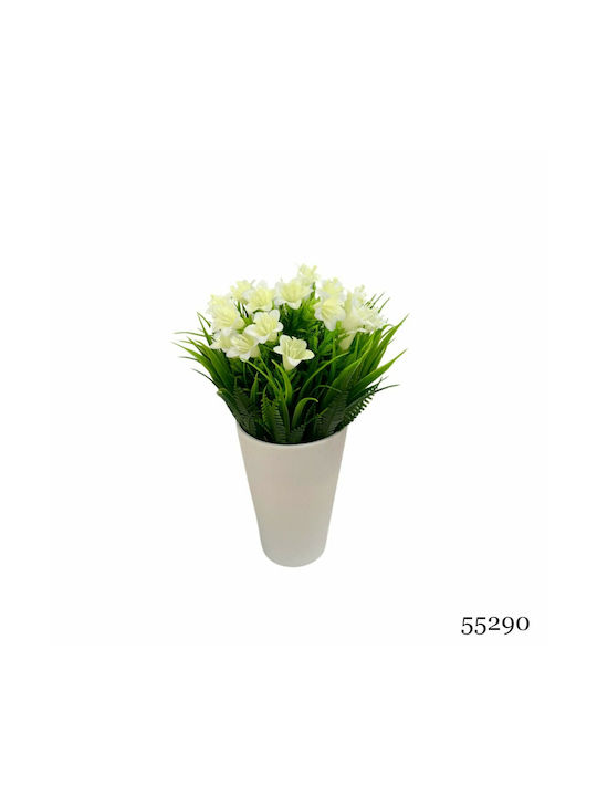 Arte Regal Artificial Plant in Small Pot White 1pcs