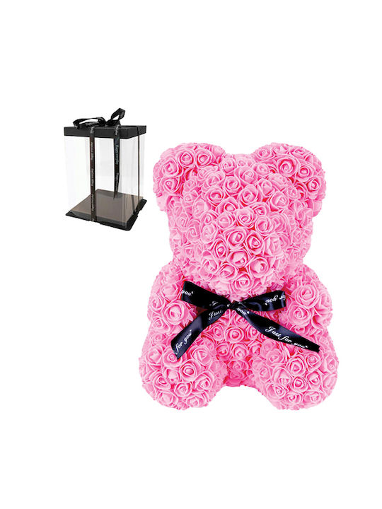 Мече от изкуствени рози Pink 25см в кутията Fly Digital
