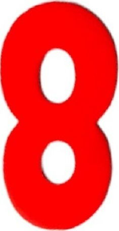 Sign with Number in Orange Color 7cm 6308010000099