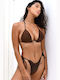 Set Bikini Τριγωνάκι με Αφαιρούμενη Ενίσχυση & Brazil Χρυσό