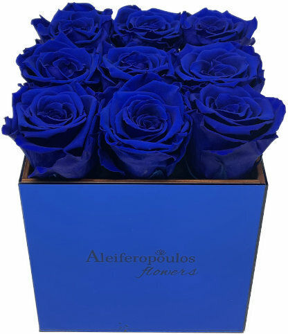 Eternal Rose Blue 15cm in Box Aleiferopoulos Flowers