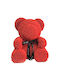 Teddybär aus künstlichen Rosen Rot 65cm in Box Aleiferopoulos Flowers