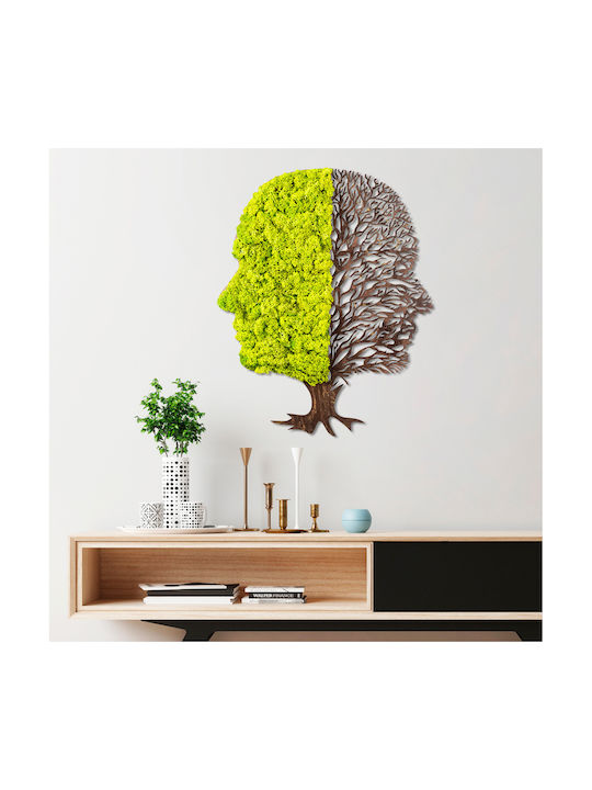 Wall Decor Handmade Green Wooden 45x1x56cm