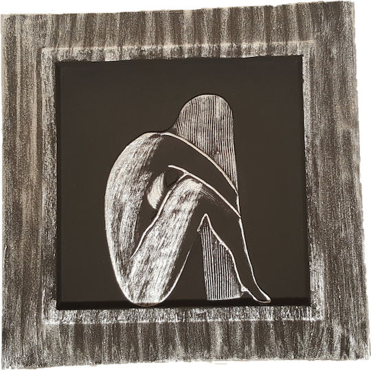 Decorațiune Pentru Perete Argintie Din Lemn 50x50cm