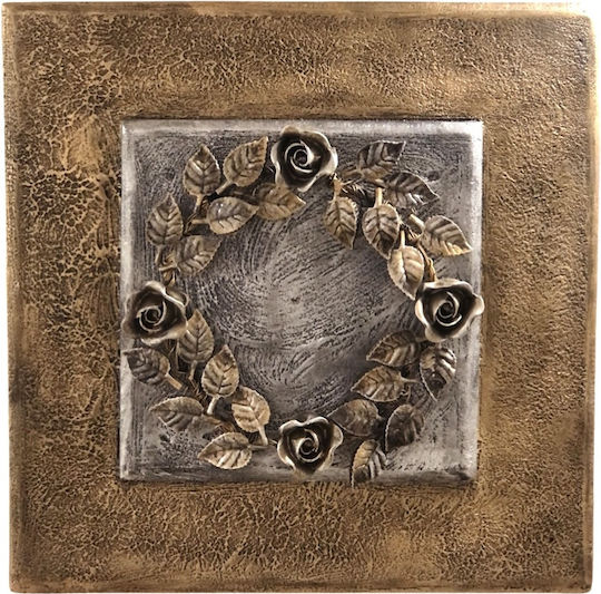 Wanddekoration Handgefertigt Braun Polyresin 50x50cm