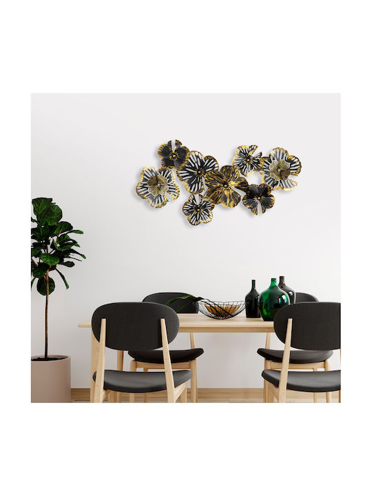 Metallic Wall Hanging Decor Flowers 104x10x70cm