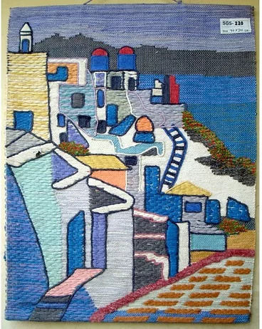 Handgefertigter Wandbehang aus Stoff 50x50cm