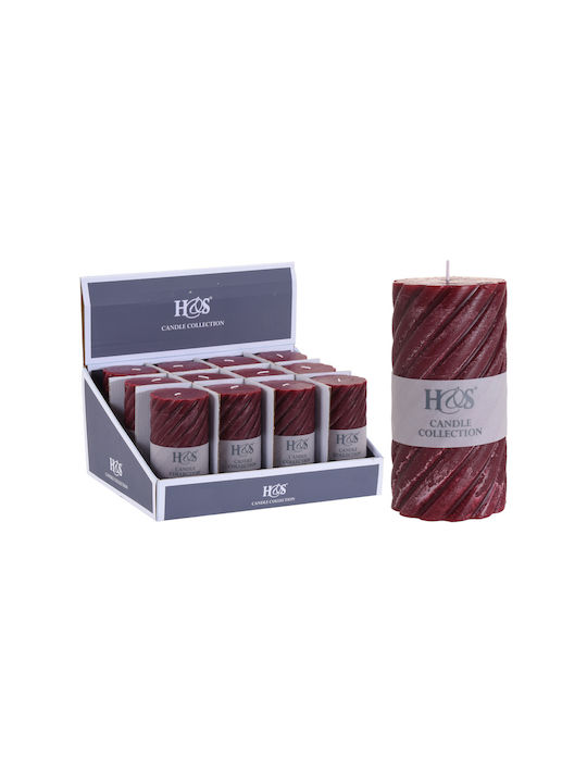 Decorative Candle Burgundy 1pcs