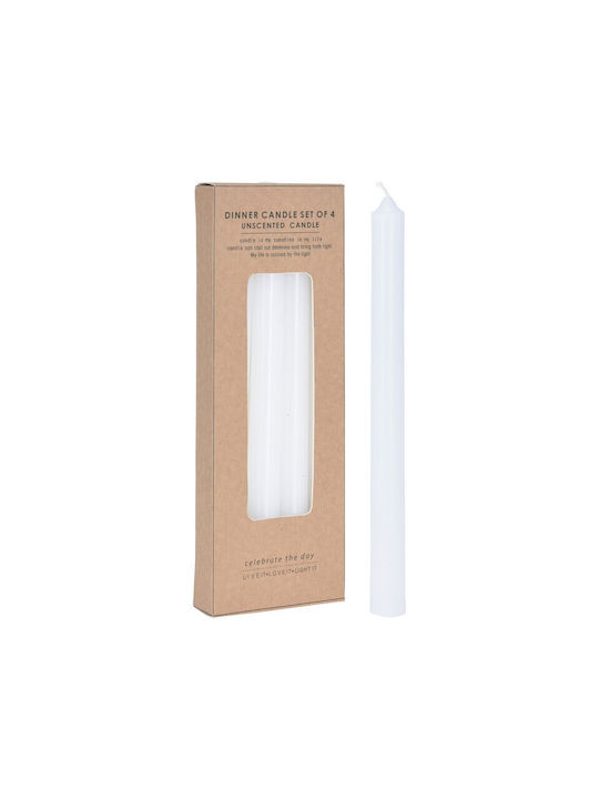 Decorative Candle Taper White 4pcs