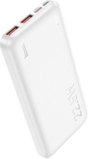 Hoco J101A Astute Power Bank 10000mAh 22.5W с 2 USB-A порта и USB-C порт Power Delivery / Бързо зареждане 3.0 Бял