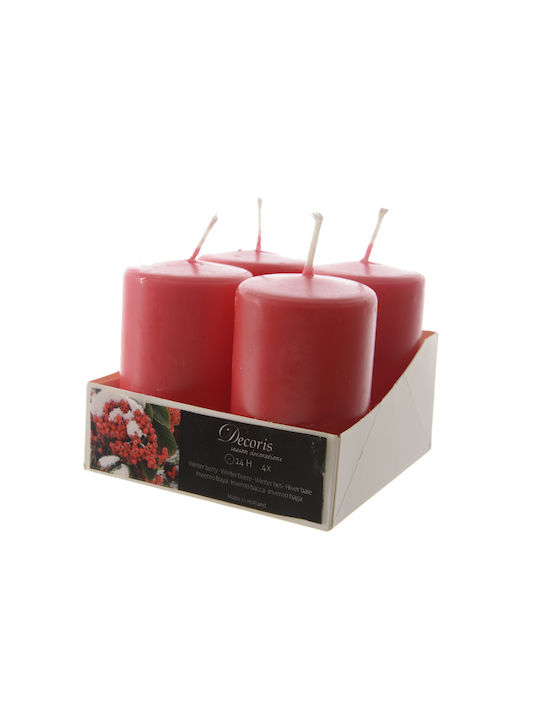 Kaemingk Scented Candle Ball Red 4pcs