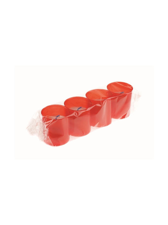 Μέλκα Decorative Candle Jar Red 4pcs