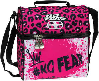 No Fear Kids Insulated Lunch Bag with Shoulder Strap Fuchsia