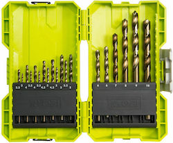 Ryobi Satz 19 Bohrer mit Zylindrischem Schaft für Metall