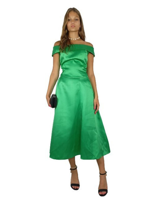 Desiree Σατέν Midi Φούστα σε Πράσινο χρώμα