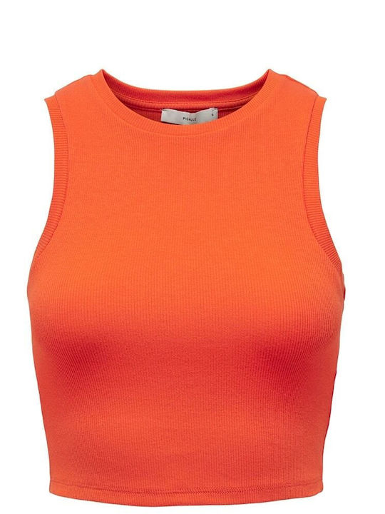 Only Women's Summer Crop Top Cotton Sleeveless Orange