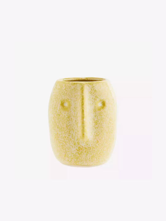 Madam Stoltz Pot Yellow 8x8x10cm