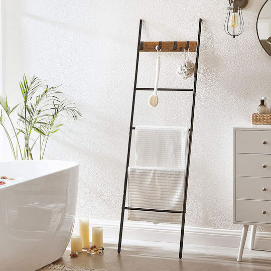 Vasagle Σκάλα Μπάνιου 4 Θέσεων Επιτοίχια 44x160cm Μαύρη Vasagle Σκάλα Μπάνιου 4 Θέσεων Επιτοίχια 44x160cm Μαύρη