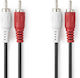 Nedis Kabel 2x RCA-Stecker - 2x RCA-Stecker 2m CAGB24200BK20