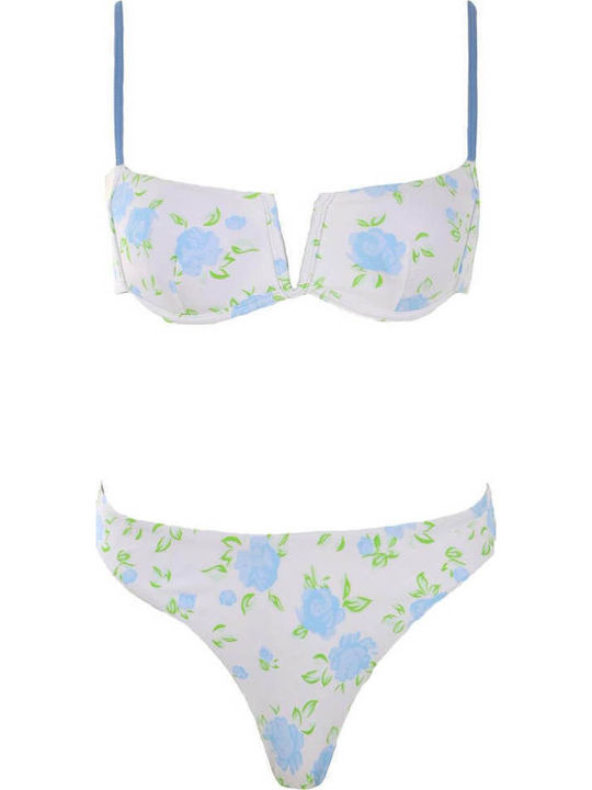 Luigi Bikini Set Floral Light Blue