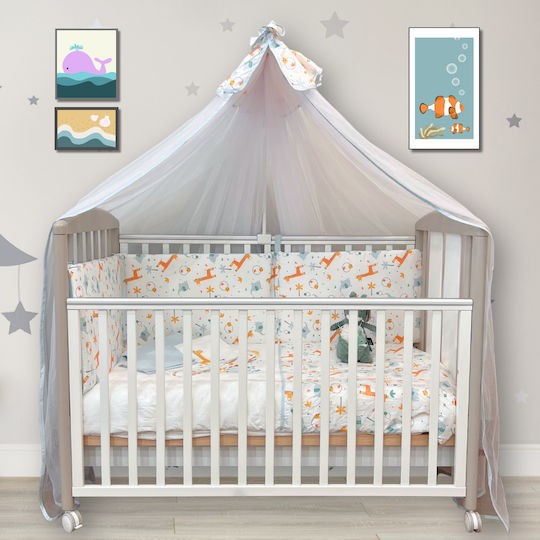 Funna Baby Σετ Κούνιας Giraffe Λευκό 6τμχ