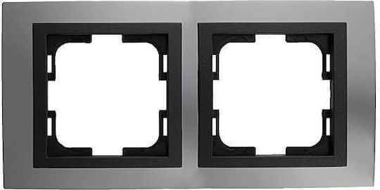 Mono Electric Switch Frame 2 Positions Horizontal Installation in Silver Color 500-004200161