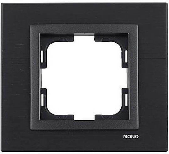 Mono Electric Πλαίσιο Διακόπτη 1 Θέσης Κάθετης Τοποθέτησης σε Μαύρο Χρώμα 500-005820160