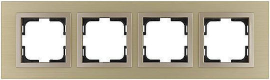 Mono Electric Switch Frame 4 Positions Horizontal Installation in Beige Color 500-005830163